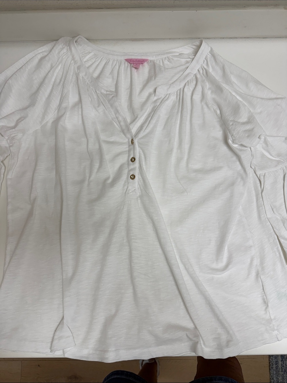 NWOT Lilly Pulitzer Women's White Button Top